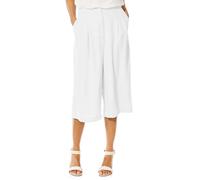 Cutie London Women's Tailored Front Fasten Culottes With Pockets in White | Size: 10 Cutie London White 10