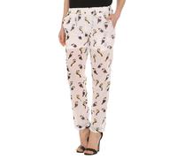 Cutie London Women's Tropical Bird Print Beach Trousers in White | Size: 8 Cutie London White 8