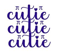 Cutie pi Design pi Day Design pi Day Don't be Irrational Wall Vinyl Sticker Decor 42x42.4cm Waterproof DarkBlue