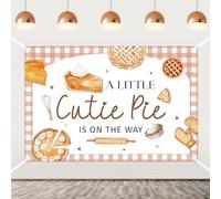 Cutie Pie Baby Shower Backdrop A Little Cutie Pie is on The Way Photography Background Autumn Cooking Pie Themed Backdrop Gingham for Women Fall Autumn Pie Baby Shower Decor Party Supplies 5 * 3ft