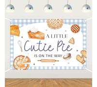 Cutie Pie Baby Shower Decorations Blue Our Little Cutie Pie is On The Way Backdrop as Pie Baby Shower Decoration for Baking Cookie Theme Party Supplies