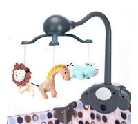 CUTIE PUMPKIN Baby Music Mobile for Crib Playpen with Nursy Lights,Relaxing Music and Natural Sounds. Includes Light Projector with Stars and Shapes. Newborn Nursery Toys with Cradle Vibration. (Gray)