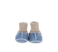 'Cutie' Real Sheepskin Unisex Baby Booties Fenland England Baby Blue One Size