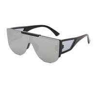 CUTIECLUB Rimless One-piece Sunglasses, 99.9% UV400 Protection Minimalist Sun Glasses, Lightweight PC Fashion Eyewear, Black Frame Mirror Lens for Men Women Street Shooting