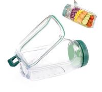 CUTIECLUB Salad Pod Portable Salad Jars Side Opening Leakproof Containers for Lunch, Meal Prep, Travel, Office, and Outdoor Use Green