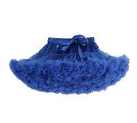 CUTIECLUB Women Short Petticoat Elastic Waist Ruffle Chiffons Multi-Layer Pettiskirt Tutu Fluffy Skirt Dark Blue