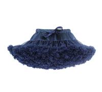 CUTIECLUB Women Short Petticoat Elastic Waist Ruffle Chiffons Multi-Layer Pettiskirt Tutu Fluffy Skirt Navy