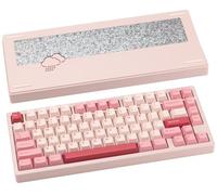 CutiePcs WOBKEY Rainy 75 Aluminum Cocoa Switch Mechanical Keyboard with Superior Acoustics, Wired, BT, 2.4G wireless Connectivity (Pro - Pink)