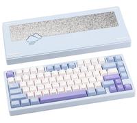 CutiePcs WOBKEY Rainy 75 Aluminum Cocoa Switch Mechanical Keyboard with Superior Acoustics, Wired, BT, 2.4G wireless Connectivity (Pro - Blue)