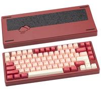 CutiePcs WOBKEY Rainy 75 Aluminum Cocoa Switch Mechanical Keyboard with Superior Acoustics, Wired, BT, 2.4G wireless Connectivity (Pro - Red Velvet)