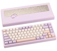 CutiePcs WOBKEY Rainy 75 Aluminum Cocoa Switch Mechanical Keyboard with Superior Acoustics, Wired, BT, 2.4G wireless Connectivity (Pro - Purple)