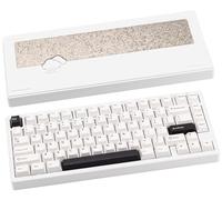 CutiePcs WOBKEY Rainy 75 Aluminum Cocoa Switch Mechanical Keyboard with Superior Acoustics, Wired, BT, 2.4G wireless Connectivity (Pro - Cold White)