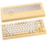 CutiePcs WOBKEY Rainy 75 Aluminum Cocoa Switch Mechanical Keyboard with Superior Acoustics, Wired, BT, 2.4G wireless Connectivity (Pro - Yellow)