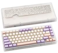 CutiePcs WOBKEY Rainy 75 Aluminum HMX/Cocoa Switches Mechanical Keyboard with Superior Acoustics, Wired, BT, 2.4G wireless Connectivity(Pro Purple(Acrylic Limited))