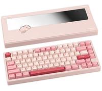 CutiePcs WOBKEY Rainy 75 Aluminum HMX Switch Mechanical Keyboard with Superior Acoustics, Wired, BT, 2.4G wireless Connectivity (Standard - Pink)