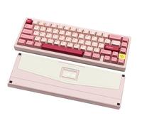 CutiePcs WOBKEY ZEN 65 Wired Mechanical Keyboard, Quick Release CNC Aluminium Case, Hot-Swappable Switches, Tri-Mode (BT/2.4G/USB-C), RGB Backlit, Compatible with Mac & Windows (Ultra Pink Gold)