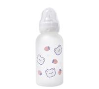 CutiePlusU Adult Feeding Bottle 300ML, Large Capacity Portable Glass Bottle with Print for Direct Drinking - 3 Bears