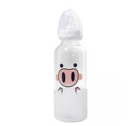 CutiePlusU Adult Feeding Bottle 400ML, Large Capacity Portable Glass Bottle with Print for Direct Drinking - Pig Nose