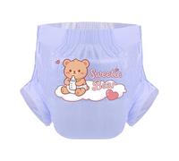CutiePlusU Adult Nappies Sample 3 Counts Disposable Diaper for Women Men Overnight Incontinence Slip Leak Proof 5000ML Maximum Absorbency-Sweetie Bear Purple(L 37"-47")