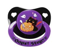 CutiePlusU Adult Pacifier Big Shield Dummy Cute Printed Soother for Men Women-Hungry Ghost,Black