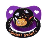 CutiePlusU Adult Pacifier Big Shield Dummy Cute Printed Soother for Men Women-Hungry Ghost,Purple