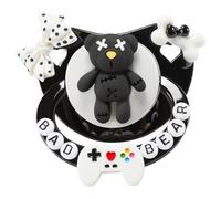 CutiePlusU Adult-Size Pacifier Dummy for Adults DIY Handmade Large Shield - Black Bad Bear