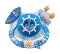 CutiePlusU Adult-Size Pacifier Dummy for Adults DIY Handmade Large Shield - Blue Ocean Wheel