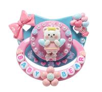 CutiePlusU Adult-Size Pacifier Dummy for Adults DIY Handmade Large Shield - Pink Little Angel Bear