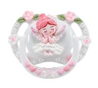 CutiePlusU Adult-Size Pacifier Dummy for Adults, DIY Handmade Large Shield - White Garden Angels