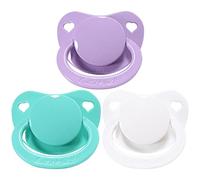 CutiePlusU Adult Size Pacifier-Large Shield 3 pack - Purple, Green, White