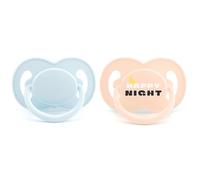CutiePlusU BPA Free Adult Pacifier, 2 Pack Big Shield Silicone Soother for Stress Relief & Relaxation - Blue+Pink Happy Night