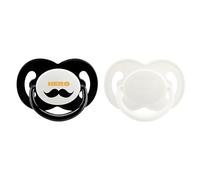 CutiePlusU BPA Free Adult Pacifier, 2 Pack Big Shield Silicone Soother for Stress Relief & Relaxation - White+Black Hero