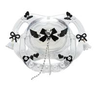 CutiePlusU Large Size Crystal Pacifier Dummy Big Shield DIY Handmade White