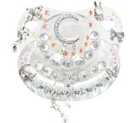 CutiePlusU Large Size Pacifier Big Shield Crystal Soother White