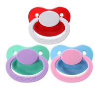 CutiePlusU Large Size Pacifier Big Shield Soother 3-Count Mixed Color - White,Violet,Pink