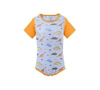 CutiePlusU Men's Romper Cotton Button Crotch Bodysuits Adult Onesie for Men-Little Dinosaur Paradise Blue L