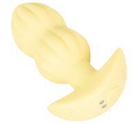 Cuties Mini - Ribbed Vibrating Anal Plug (Yellow)
