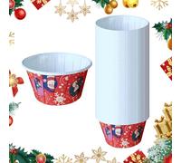 CutitiUU 100 PCS Merry Christmas Lamination Cup,Christmas Style Greaseproof Baking Cases,Muffin Cups,Non-Stick Cups, Heat-Resistant Cake Cups,Christmas Cupcake,Cake Paper Cups