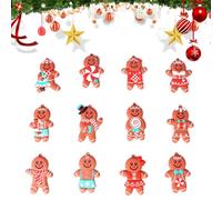 CutitiUU 12 Pcs Gingerbread Man Decorations, PVC Gingerbread Man Pendant, Gingerbread Christmas Decorations Xmas Tree Decorations Fireplace Holiday Decor Christmas Party Supplies (A)