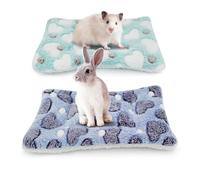 CutitiUU 2 PCS 36 x 24 CM Winter Cotton Pads for Small Pets,Guinea Pig Bed Mat,Small Animal Plush Bed,Fluffy Rabbit Bed Pad,Love Pattern,Small Animal Plush Bed,Ultra Soft Dog Cat Bed Mat