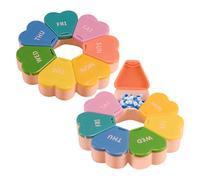 CutitiUU 2 Pcs Weekly Pill Organiser,Cute Pill Box Organiser 7 Day,Portable Pill Organizer,Heart Shaped Pill Case 1 time a Day,Medicine Supplement Vitamins & Cod Liver Oil Tablet Organiser
