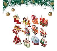 CutitiUU 24 PCS Christmas Wooden Tree Decoration Hanging, Victorian Style Wood Decorations, Vintage Santa Claus Ornaments for Home Door Windows Xmas Party