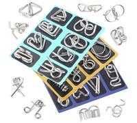 CutitiUU 24-Piece Puzzle Toy Memory Iron Ring Lock Luban Lock,Metal Brain Teaser Puzzles Ring Educational Toys,Brain Teaser Metal Wire Puzzles,IQ Test Toy Mind Game Jigsaw for Kids and Adults