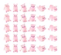 CutitiUU 30 PCS Resin glow-in-the-dark pig micro-landscape ornament,Luminous Mini Resin Pigs,6 Colors Tiny Pig Cute Miniature Toy Little for Aquariums,Dollhouse Decor,Cake(Pink Pig)