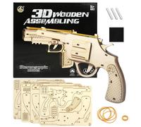 CutitiUU 3D Wooden Kids Puzzle Rubber Pistol,Wooden Puzzle Gun,3D Wooden Puzzle Rubber Band Gun Wooden Toy,Wooden Gun Model Kit,3d Wooden Puzzle Gun Gifts for Teen Adults,Wood Crafts Puzzles (C)