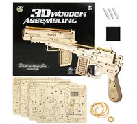 CutitiUU 3D Wooden Kids Puzzle Rubber Pistol,Wooden Puzzle Gun,3D Wooden Puzzle Rubber Band Gun Wooden Toy,Wooden Gun Model Kit,3d Wooden Puzzle Gun Gifts for Teen Adults,Wood Crafts Puzzles (B)