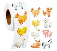 CutitiUU 500 Pieces Round Animal Stickers,Personalized Graffiti Papers, Animal Sticker Kids Reward Stickers,Cartoon Animal Decal Children,Decorate Mobile Phone Cases,Water Cups (Poultry)