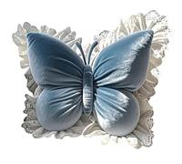 CutitiUU 50x45 CM Butterfly Lace Throw Pillow Waist Butterfly Lace Cushion Sofa Cushion,Soft and Fluffy Floor Cushion Cute Stuffed Plush For Sofa Bedroom Couch Car Sea (Blue)