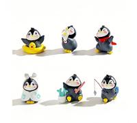 CutitiUU 6 Pack Mini Cute Penguin Figures Cake Toppers,Mini Penguinfigurines Ornaments Penguin-statue Garten Decor,Miniature Penguin Figurines Table Ornament,Cute Penguins Figure Set