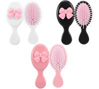 CutitiUU 6 Pcs Mini Hair Brush for Women detangle hair brush Travel Detangler Brush Scalp Massage Comb Cute Hair Comb with Bow Wet and Dry Hairbrush for Girls and Women Straight Curly Thick Hair